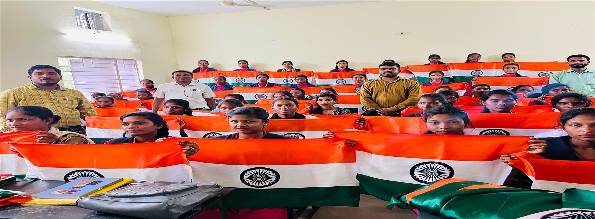 Girls College Balrampur | Government Girls College Balrampur - Flag Distribution